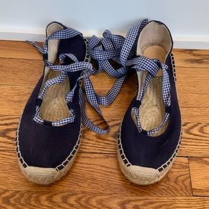 J.Crew blue ankle wrap espadrilles sz. 8